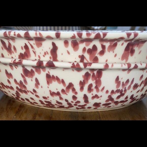 John Lewis Porcelain Red Speckled Bowls Set Of 2 - Picture 7 of 10